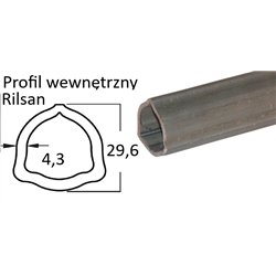 Rura trójkątna wew. 29,6x4,3 - G2 1m, B&P Rilsan