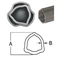 B&P 125043000R06 Rura trójkątna wew. 29x4,0 - G2/-2, 3m STD. Bondioli Pavesi