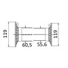 B&P 5C2121FXSS Osłona kompl. 60,8/55,6 fi119mm 100, Global, G2/2, L-1210 mm Bondioli Pavesi
