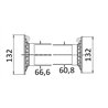 B&P 5C4086FXSS Osłona kompl. 66,6/60,8 fi132mm 100, Global, G3/3/G4/4, L-860 mm Bondioli Pavesi