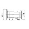 B&P 5C5121FXSS Osłona kompl.  81,2/75,0 fi152mm 100, Global, G5/5, L-1210 mm Bondioli Pavesi