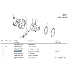 B&P 513340302R Piasta sprzęgła SA1 1i3/8" Z6 Bondioli Pavesi