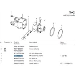 B&P 513350302R Piasta sprzęgła SA2 1i3/8" Z6 Bondioli Pavesi