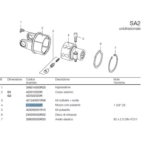 B&P 513350302R Piasta sprzęgła SA2 1i3/8" Z6 Bondioli Pavesi