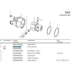 B&P 422012020R Obudowa sprzęgła SA2 - 22,0x54,0 G1 Bondioli Pavesi