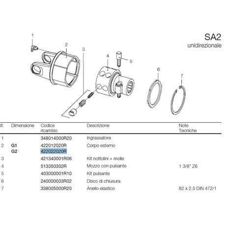B&P 422022020R Obudowa sprzęgła SA2 - 23,9x61,3 G2 Bondioli Pavesi