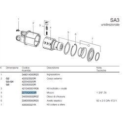 B&P 2270Q0303R Piasta sprzęgła SA3 1i3/8" Z6 Bondioli Pavesi
