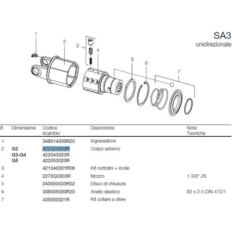 B&P 422023020R Obudowa sprzęgła SA3 -23,8x61,3 G2 Bondioli Pavesi