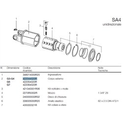 B&P 422044020R Obudowa Sprzęgła SA4 - 27x74,6 G3/G4 Bondioli Pavesi