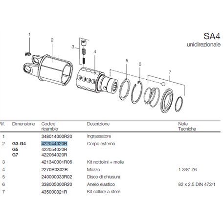 B&P 422044020R Obudowa Sprzęgła SA4 - 27x74,6 G3/G4 Bondioli Pavesi
