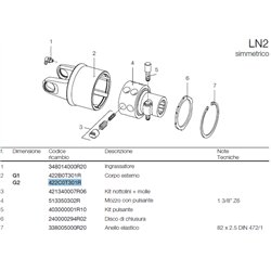 B&P 422C0T301R Obydowa sprzęgła LN223,8x61,3 G2 Bondioli Pavesi