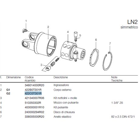 B&P 422C0T301R Obydowa sprzęgła LN223,8x61,3 G2 Bondioli Pavesi