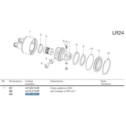 B&P 431082152R Obudowa sprzęgła LR24 - 34,6x106,0 G9 540obr/min Bondioli Pavesi