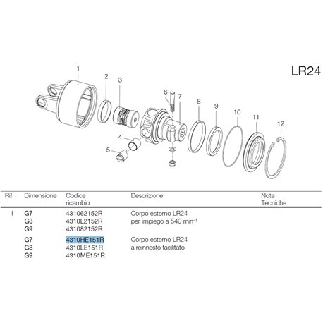 B&P 4310HE151R Obudowa sprzęgła LR24 - 30,2x91,4 G7 Bondioli Pavesi