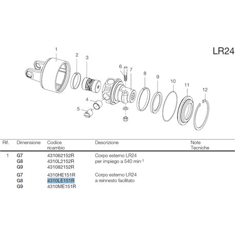 B&P 4310LE151R Obudowa sprzęgła LR24 - 30,2x91,4 G8 Bondioli Pavesi