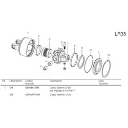 B&P 431084151R Obudowa sprzęgła LR35  - 34,9x106,0 540obr/min Bondioli Pavesi
