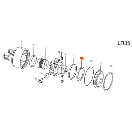 B&P 355000105R02 Pierścień 105x125x10 Bondioli Pavesi