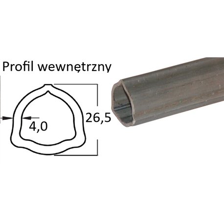 B&P 125023000R06 Rura trójkątna wew. 26,5x4,00 - G1/-1, 3m STD. Bondioli Pavesi
