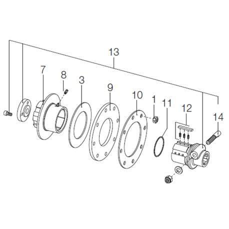 B&P 5151M3751R Tarcza cierna ze sprzęgłem 1i3/8"Z21 Bondioli Pavesi