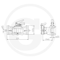 Zaczep automatyczny 330/32/25mm sworzeń 31mm Sauermann