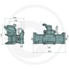 Zaczep automatyczny 330/32/25mm sworzeń 38mm Sauermann HS17001KU38,