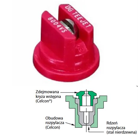 TeeJet DG8004VS Dysza płaskostrumieniowa DG 80 stopni 04 V2A