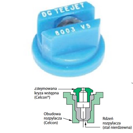 TeeJet DG8003VS Dysza płaskostrumieniowa DG 80 stopni 03 V2A