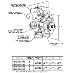Korpus QJ365F-1000-1-NYB TeeJet 5 plus 1 do węża 1" krańcowy