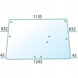 Szyba tylna nowa wersja, (zawias z 5 otworami) AL70847, L57978