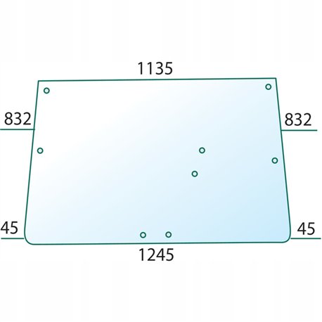 Szyba tylna nowa wersja, (zawias z 5 otworami) AL70847, L57978