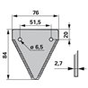 Nożyk kosy 2,7mm, szer.76/51,5 dł.84mm -nit 6,5/20 -25szt.