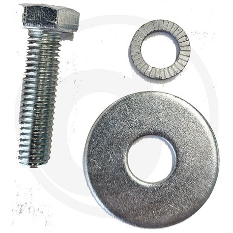 Śruba z łbem sześciokątnym M8x30 wraz z podkładką NordLock i podkładką DIN 7349 M12