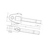 Końcówka przegubowa łącznika górnego, M30 x 3,0, L 28,0 mm