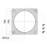 ZKKV 6" z kołnierzem 185x185 mm L-210mm z króccem 2"