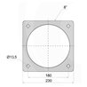 KKV 8" z kołnierzem 230x230 mm L-360mm z króccem 2,5"