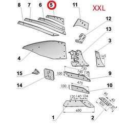 Listwa odkładni A prawa VIS/6 1067/95-001/0