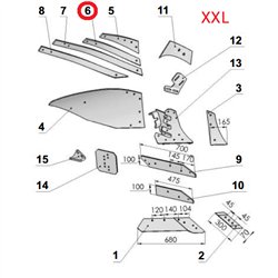 Listwa odkładni B prawa VIS/7 1067/95-002/0