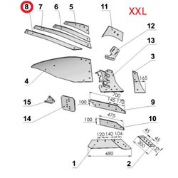 Listwa odkładni D prawa VIS/9 1067/95-004/0