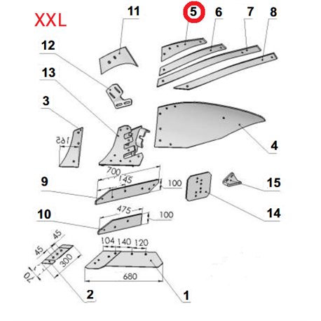 Listwa odkładni A lewa VIS/28 1067/96-001/0 korpus XXL