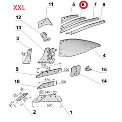 Listwa odkładni B lewa VIS/29 1067/96-002/0