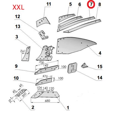 Listwa odkładni C lewa VIS/30 1067/96-003/0