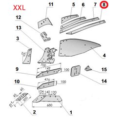 Listwa odkładni D lewa VIS/31 1067/96-004/0