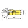 Stożek zaciskowy Walterscheid 1i3/8"(Z6, Z21), L-36,5mm fi12,5