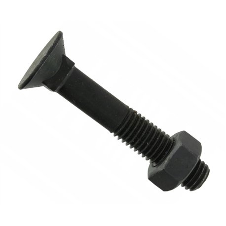 Śruba płużna M12x70mm kl.10.9, łepek 24mm z nakrętką
