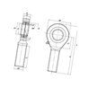 Ucho siłownika fi 25mm gwint zewnętrzny M24x2,0 R Mac Power 8719607083126