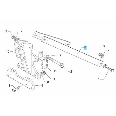 Podpora 70x22x961 2xD30,3 4403511 Lemken 4403511