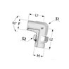 Przyłącze 90 stopni, gwint przyłącza 3/8"BSP-gwint złącza 1/4"BSP Alfagomma 170900406K