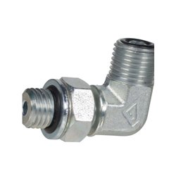 Przyłącze 90 stopni, gwint przyłącza 10x1,0-gwint złącza 9/16"ORFS Alfagomma 160M0910