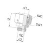 Złącze hydrauliczne BA, gwint zewnętrzny M18x1,5 -nakrętka M36x2,0 ; 12L-28L Voss REDSD2812L