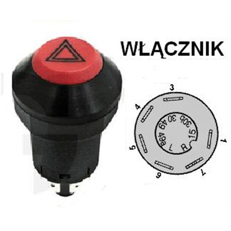 Włącznik świateł awaryjnych, 6000102320, 7700004827, 7704001115 Pneutron 8716106755189